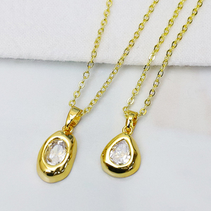 ของขวัญเครื่องประดับวันเกิด จี้รูปหยดน้ำชุบทอง 18 กะรัต - Product Image 2