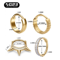 Kaishee Anneaux segmentés articulés sans soudure en Titane ASTM F136 G23 de 1,2 mm, pavés de zircone cubique, pour piercing de cartilage et boucles d'oreilles de lobe
