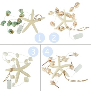 Cadena de luces LED de <span class=keywords><strong>concha</strong></span> de estrella de mar Natural con batería, luces blancas cálidas para fiestas, dormitorio, decoraciones de boda - Product Image 2