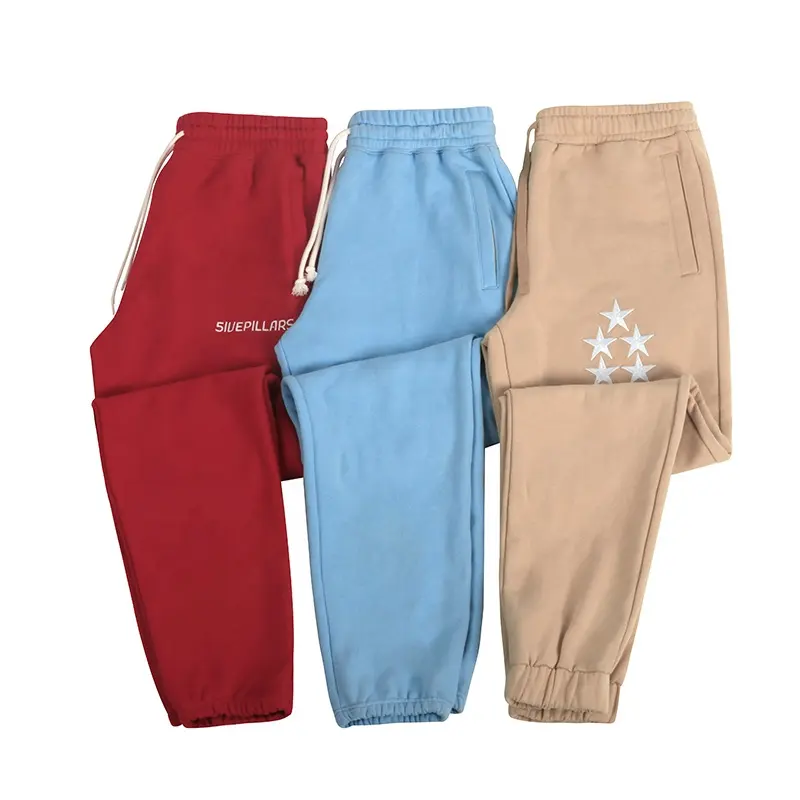 Custom logo sweat sweatpants embroidered plain walk men jogging pants blank women track pants white fleece mens joggers pants