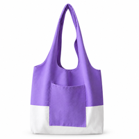 Sac fourre-tout en toile de coton réutilisable, couleur unie, best-seller, idéal pour les courses ou les étudiants (avec poche)