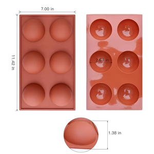 6 Large Semi Round Silicone Cake <b>Mold</b> DIY Hand Soap <b>Mold</b> <b>Candle</b> Chocolate <b>Mold</b> silicone <b>molds</b> for decoration fondant silicone mo - Product Image 2