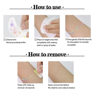 Paquete de 6 Tatuajes Temporales para Niñas, Adhesivos Brillantes, Parches de Maquillaje Falsos, Purpurina, Pecas Navideñas, Tatuajes Faciales - Product Image 4