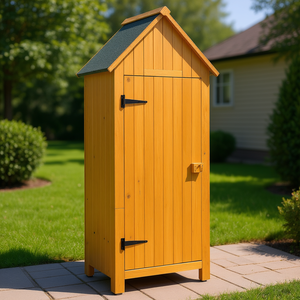 Armario de Almacenamiento Exterior de Madera 30.3 X 21.3 X 70.5 Pulgadas para Jardín, Patio, Cobertizo de Herramientas, Acabado Gris Natural - Product Image 2