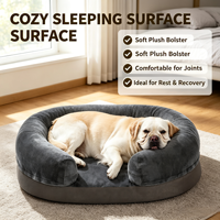 Lit pour chien rectangulaire moderne et respirant pour chats et chiens, imperméable, en mousse à mémoire de forme, avec housse amovible et lavable, fond antidérapant