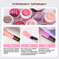 Gel de construction pour ongles en gelée 15g Marque Privée, Gel durcissant pour extension, OEM ODM, Gel mousse UV à faible chaleur
