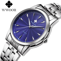 Montre de luxe pour homme WWOOR 8028, quartz, acier inoxydable, 3 ATM résistant à l'eau, mouvement Citizen, prix de gros avantageux