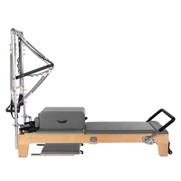 Máquinas de reformador de estudio de Pilates de alta calidad, entrenamiento de Yoga en casa, medio trapecio de madera de roble, reformador de Pilates con torre