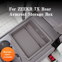 Boîte de rangement en silicone pour accoudoir arrière pour Zeekr 7X 2026, boîte de rangement centrale de la deuxième rangée, accessoires intérieurs pour accoudoir de siège arrière