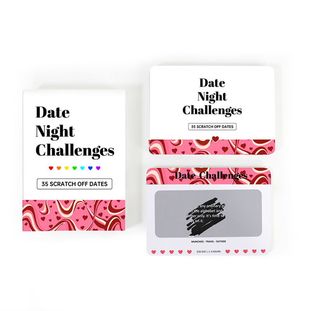 Custom 35 Date Scratch Off Card Printing Machine Game With Exciting for Couple Girlfriend Boyfriend Newlywed Wife or Husband