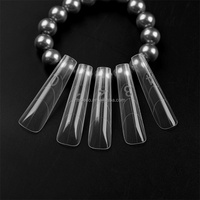 Formes à ongles réutilisables Sandwich Long Coffin avec ligne de guidage, 15 tailles, moule supérieur pour extension d'ongles, outils de nail art pour salon et DIY à domicile