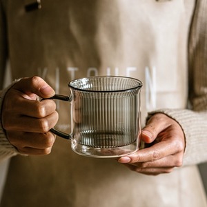 Double-walled Coffee Mug Heat-Resistant Glass Water Cup High Heat-Resistant Tea Cup Elegant Home Latte Mug with Handle - Product Image 1