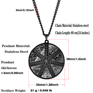 Collier pendentif en acier inoxydable, oracule <span class=keywords><strong>des</strong></span> dominos, pratique de la divination, talisman de prédiction du futur - Product Image 6
