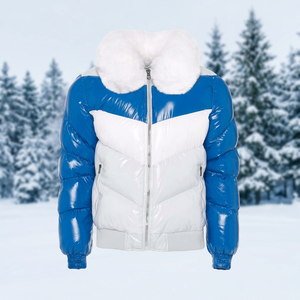 Unisex Winter <b>Quilted</b> Bubble Puffer Bomber Jacket Windproof Waterproof <b>Wool</b> Lining Fur Customizable Printed Pattern Logo Hooded - Product Image 3