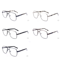 Gafas de Metal BONA, Nuevo Diseño Rectangular, Lentes Ópticas para Miopía, Color Negro, Protección Anti-Luz Azul, para Lectura