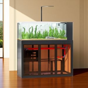 Stile industriale Open View Aquascape acquario lato Overflow serbatoio filtro a bassa manutenzione <span class=keywords><strong>fiume</strong></span> flusso ecosistema per i <span class=keywords><strong>pesci</strong></span> - Product Image 4