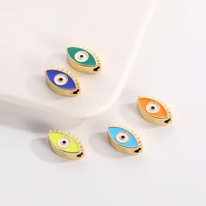 Wholesale Blue/Green/Yellow Eye Enamel Charm Evil Eyes Enamel Jewelry Beads Charm for DIY Bracelet Jewelry
