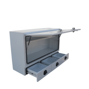 3.0mm Aluminum Truck <b>Tool</b> <b>Box</b> Fish Scale Welded Waterproof Ute Storage <b>Box</b> With 5 Whale Tail <b>Locks</b> Gas Strut Removable Shelf - Product Image 6