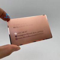 Tarjetas Metálicas Brillantes de Acero Inoxidable Color Oro Rosa