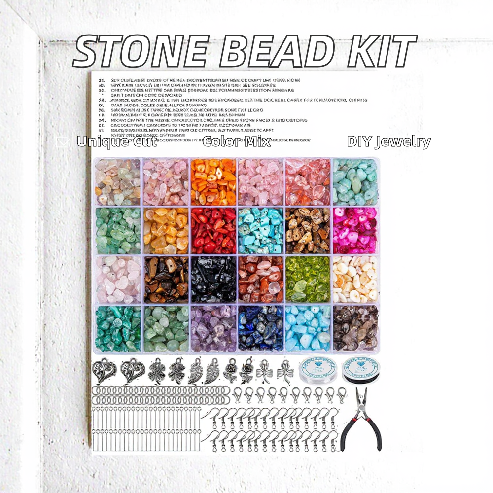 Customized Nature Crystal Loose Bead Irregular Crushed Stone Handmade Jewelry Making Kit Accessory Custom Jewelry Supply