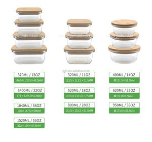 Boîte à bento <span class=keywords><strong>en</strong></span> verre pour aliments, bento carrée avec couvercle <span class=keywords><strong>en</strong></span> <span class=keywords><strong>bambou</strong></span> facile, 1 pièce - Product Image 4