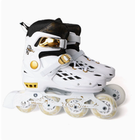 Patins à roulettes en ligne unisexes pour adultes, style plat, prêts pour le campus, niveau débutant - Modèle Terminator, tige en microfibre, caoutchouc