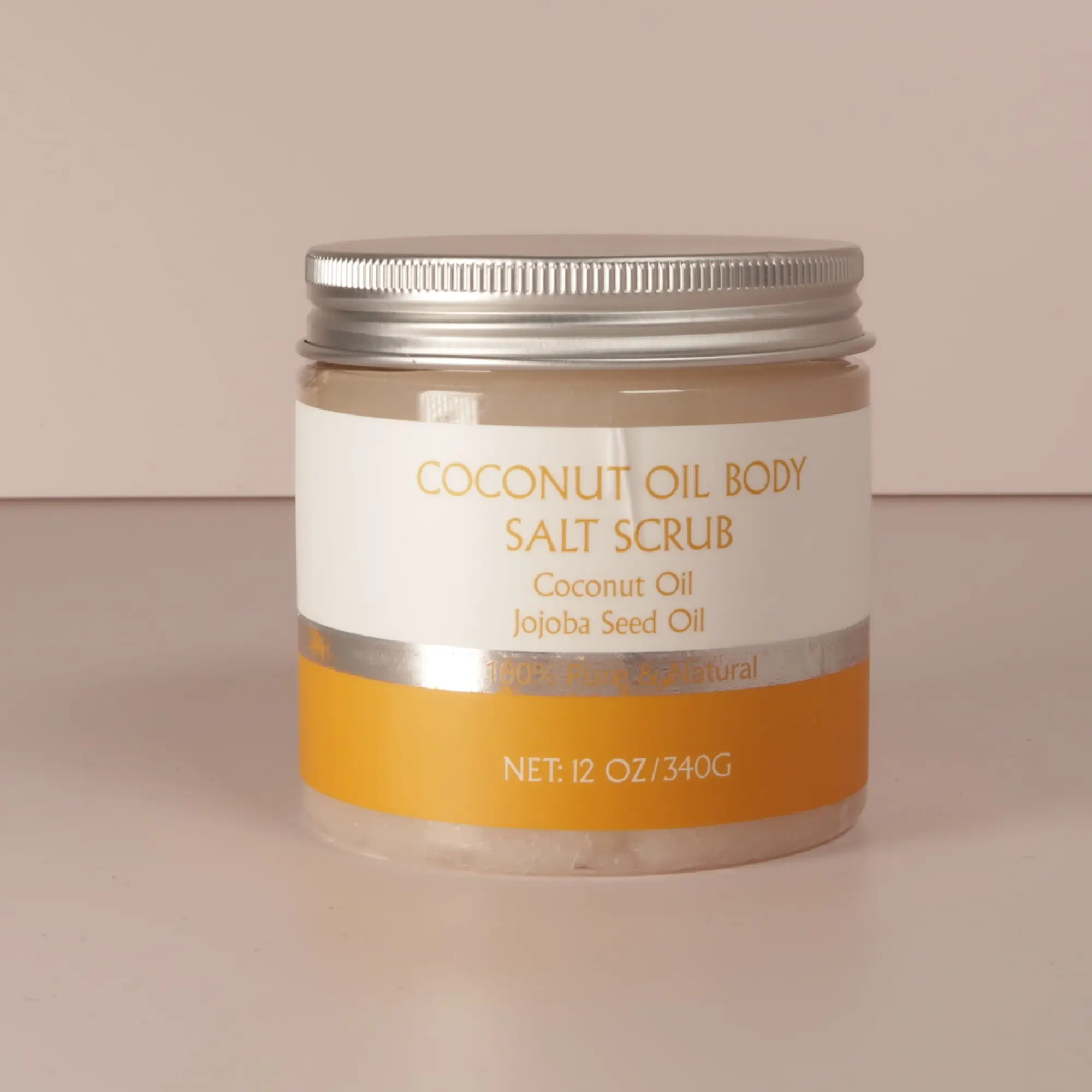 Baixo MOQ de marca própria mineral esfoliante sal marinho esfoliante corporal óleo de coco de limpeza profunda óleo de semente de jojoba ingredientes naturais