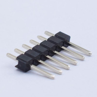 Soporte DE COMPRA integral Personalización 6pin 2,54mm Pcb Conector de cabezal de PIN macho de inserción recta de una sola fila