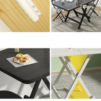 Vente en gros Grandes tables de cuisine pliantes en bois Table à manger et chaises carrées pliantes pour 4 6 8 personnes