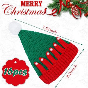 Haute qualité funtery noël tricoté chapeaux hiver Crochet <span class=keywords><strong>bonnet</strong></span> Pom classique chapeau <span class=keywords><strong>de</strong></span> père noël pour enfants adultes famille pour les vacances <span class=keywords><strong>de</strong></span> noël - Product Image 4