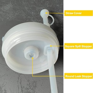 Couvercle Stanley Cup avec bouchon à paille en silicone anti-fuite à ouverture rabattable pour accessoire de bouteille ou tasse de voyage - Product Image 3