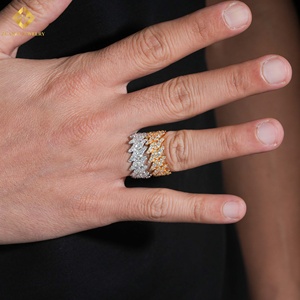 Nouvelle Arrivée Bague Hip Hop pour Homme en Argent Sterling 925, Sertie de Moissanite de Laboratoire en Grappe à Pointes, Bijou de Mode, Bague Diamant - Product Image 4