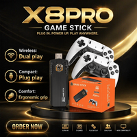Console de jeu rétro sans fil X8 Pro 4K 2.4G avec double manette, lecteur de jeux TV, divertissement familial
