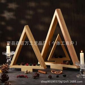 Wooden <b>Christmas</b> <b>Tree</b> Ornament 3-Piece Set 40cm 30cm 20cm Natural Wood Color Home Decor DIY <b>Wall</b> Hanging - Product Image 5