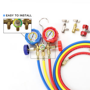 C305 Alta Qualidade Ar Condicionado Refrigeração <span class=keywords><strong>Manifold</strong></span> Gauge Set Vista Vidro Incluindo R134 R410a R22 <span class=keywords><strong>R407c</strong></span> Manômetros - Product Image 5