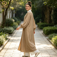 Robes maxi sur mesure pour femmes musulmanes, vêtements islamiques de couleur unie, design boutonné, robe abaya pour femmes musulmanes, robe chemise modeste