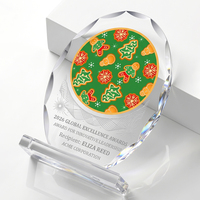 Trophée ovale en cristal à succès, grande surface de gravure, design moderne, pour récompenses annuelles, fêtes de Noël, souvenirs commémoratifs