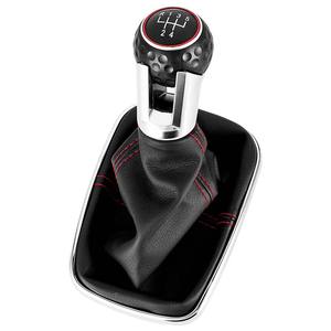 Cache-poussière pour pommeau de levier de vitesse de voiture, pour Bora Golf 4 GTI, ligne noire et rouge, cuir lavable, 5 ou 6 vitesses - Product Image 5