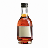 Mini Botella de Vidrio para Licor de 50 ml, Botella Pequeña Personalizada para Bebidas Espirituosas con Tapa de Rosca para Whisky, Brandy, Coñac, Embalaje de Alcohol