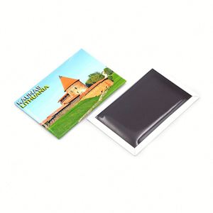<b>Fridge</b> Lithuania Souvenir Crystal 3D Murano Glass Rectangle Round Magnet Customization - Product Image 6