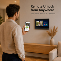 Système d'interphone vidéo 4 maisons à deux fils pour plusieurs appartements, kit de contrôle d'accès avec reconnaissance faciale Tuya WiFi et déverrouillage à distance via application