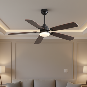 Ventilador de Techo de 52 Pulgadas con 5 Aspas, Motor DC, Control Remoto, Luz LED, Estilo Tradicional para Interiores, 6 Velocidades, Regulable - Product Image 2