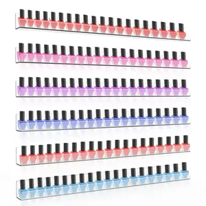 24 Inch Acrylic Nail Polish Wall Shelf Rack Clear Spice Perfume Shelf Display Acrylic Nail Polish Organizer