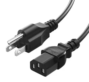 Iec320 Standard American Plug C13 Plug To Nema 5-15p Plug Power Cord 3 Pin Prong Replacement Universal Ac Power Extension Cord