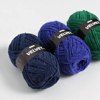 Fil à crocheter en velours chenille polyester doux et moelleux, 100g 95m, pour tricot à la main, artisanat DIY, décoration