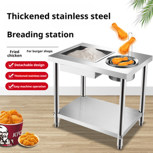 Mesa Comercial para Preparación y Empanado de Pollo Frito, Equipo para Empanizar Pollo Tipo <span class=keywords><strong>KFC</strong></span> - Product Image 1