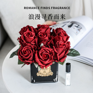 Rose Scented Artificial Flower <b>Aroma</b> <b>Diffuser</b> Glass Tabletop Indoor Decor High End Ornament Gift - Product Image 3