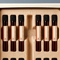 Boîte rigide en carton blanc sur mesure à double porte pour flacons de peptides avec pulpe moulée et impression offset pour usage en soins personnels