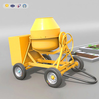 Bétonnière mobile haute performance 350L, bétonnière électrique portable pour projets de construction avec roues CE