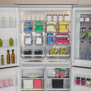 Organizador dispensador de latas de bebidas para refrigerador Mini Skinny and Pop Can Holders Almacenamiento de bebidas Estante Ancho ajustable para bebidas